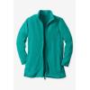 Woman Within Plus Size Zip-Front Microfleece Jacket Long Oversized Fleece(Black)