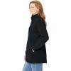 Woman Within Plus Size Zip-Front Microfleece Jacket Long Oversized Fleece(Black)