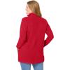 Woman Within Plus Size Zip-Front Microfleece Jacket Long Oversized Fleece(Classic Red)