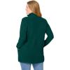 Woman Within Plus Size Zip-Front Microfleece Jacket Long Oversized Fleece(Emerald Green)