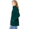 Woman Within Plus Size Zip-Front Microfleece Jacket Long Oversized Fleece(Emerald Green)
