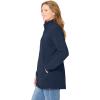 Woman Within Plus Size Zip-Front Microfleece Jacket Long Oversized Fleece(Navy)
