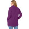 Woman Within Plus Size Zip-Front Microfleece Jacket Long Oversized Fleece(Plum Purple)