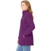 Woman Within Plus Size Zip-Front Microfleece Jacket Long Oversized Fleece(Plum Purple)