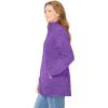 Woman Within Plus Size Zip-Front Microfleece Jacket Long Oversized Fleece(Radiant Purple Marled)