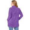 Woman Within Plus Size Zip-Front Microfleece Jacket Long Oversized Fleece(Radiant Purple Marled)