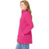Woman Within Plus Size Zip-Front Microfleece Jacket Long Oversized Fleece(Raspberry Sorbet)