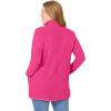 Woman Within Plus Size Zip-Front Microfleece Jacket Long Oversized Fleece(Raspberry Sorbet)