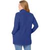 Woman Within Plus Size Zip-Front Microfleece Jacket Long Oversized Fleece(Ultra Blue)