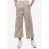 ellos Plus Size Gingham Crop Pants(Pale Indigo White Gingham)