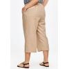 ellos Plus Size Linen-Blend Drawstring Capris(Midnight Green)