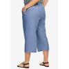 ellos Plus Size Linen-Blend Drawstring Capris(Pale Indigo)