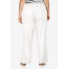 ellos Plus Size Linen-Blend Drawstring Pants(White)