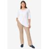 ellos Women’s Plus Size Classic Stretch Chino(New Khaki)