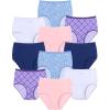 Comfort Choice Plus Size Full Coverage Cotton Brief 10-Pack(Garden Plaid Pack)