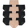 Comfort Choice Plus Size Full Coverage Cotton Brief 10-Pack(Nude Black Pack)
