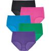 Comfort Choice Plus Size Full Coverage Nylon Brief 5-Pack(Bright Pack)