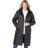 TOTES Women’s Plus Size Mid-Length Raincoat(Black)