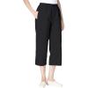 Woman Within Plus Size 7-Day Elastic-Waist Pull-On Cotton Denim Capri Jeans(Black)