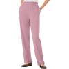 Woman Within Plus Size 7-Day Knit Straight Leg Pant Stretch Elastic Waist Petite & Tall(Dusty Pink)