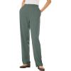 Woman Within Plus Size 7-Day Knit Straight Leg Pant Stretch Elastic Waist Petite & Tall(Pine)