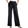 Woman Within Plus Size 7-Day Knit Wide-Leg Pull-On Pants(Black)
