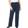 Woman Within Plus Size 7-Day Knit Wide-Leg Pull-On Pants(Navy)