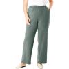 Woman Within Plus Size 7-Day Knit Wide-Leg Pull-On Pants(Pine)