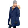Woman Within Plus Size Arctic Parka Jacket & Hood 34″ Long Down Blend Winter Coat(Evening Blue)