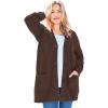 Woman Within Plus Size Button-Front Shaker Cardigan(Chocolate)