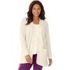 Woman Within Plus Size Button-Front Shaker Cardigan(Ivory)