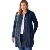 Woman Within Plus Size Cable Cardigan Hoodie(Navy)