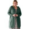Woman Within Plus Size Cable Cardigan Hoodie(Pine)