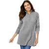 Woman Within Plus Size Cable Knit Half-Zip Pullover Sweater(Medium Heather Grey)