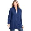 Woman Within Plus Size Cabled Zip-Front Cardigan(Evening Blue)