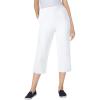 Woman Within Plus Size Capri Elastic Waist Stretch Fineline Denim Jean (Petite Available)(White)