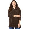 Woman Within Plus Size Chenille Cowlneck(Chocolate)