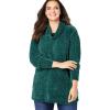 Woman Within Plus Size Chenille Cowlneck(Emerald Green)