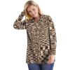 Woman Within Plus Size Chenille Zip Cable Cardigan(Chocolate Space Dye)