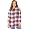 Woman Within Plus Size Classic Flannel Shirt(Deep Claret Large Buffalo)