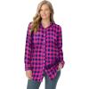 Woman Within Plus Size Classic Flannel Shirt(Navy Plaid)
