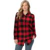 Woman Within Plus Size Classic Flannel Shirt(Vivid Red Buffalo Plaid)