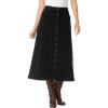 Woman Within Plus Size Corduroy Skirt(Black)