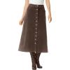 Woman Within Plus Size Corduroy Skirt(Chocolate)