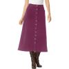 Woman Within Plus Size Corduroy Skirt(Deep Claret)
