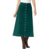 Woman Within Plus Size Corduroy Skirt(Emerald Green)