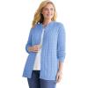 Woman Within Plus Size Cotton Cable Knit Cardigan Sweater(French Blue)