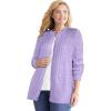 Woman Within Plus Size Cotton Cable Knit Cardigan Sweater(Soft Iris)