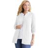 Woman Within Plus Size Cotton Cable Knit Cardigan Sweater(White)
