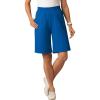 Woman Within Plus Size Elastic-Waist Knit Short(Bright Cobalt)